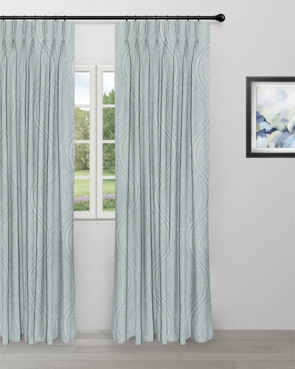 Valerie - Dusty Blue Curtain Valerie - Dusty Blue Custom Curtains - Image 1