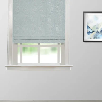 Roman Shades | Valerie - Dusty Blue Roman Shade | Curtain Avenue
