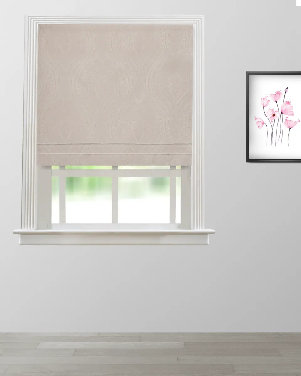 Valerie - Powder Pink Roman Shade Roman Shades | Valerie - Powder Pink Roman Shade | Curtain Avenue