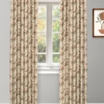 Vintage Floral Collection - Beige Ripple Fold Drapes