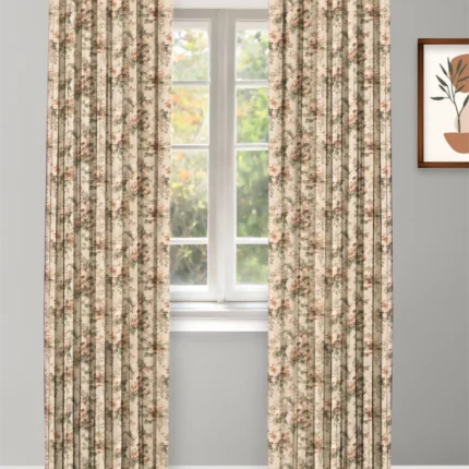 Curtains | Vintage Floral Collection - Beige - Curtain | Curtain Avenue