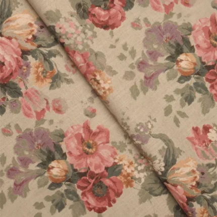 Swatches | Vintage Floral Collection - Misty Rose - Folded | Curtain Avenue