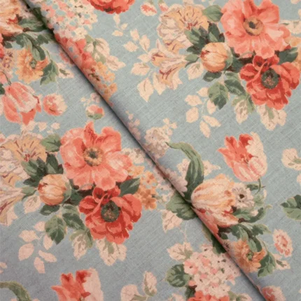 Roman Shades | Vintage Floral Collection -Tangerine - Folded | Curtain Avenue