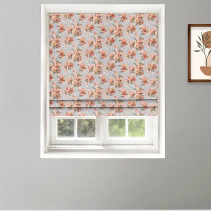 Roman Shades | Vintage Floral Collection -Tangerine - Roman Shade | Curtain Avenue