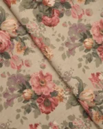 Vintage Floral Collection - Pastel Maroon Ripple Fold Drapes - Image 3