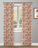 Vintage Floral Collection - Pastel Maroon Ripple Fold Drapes
