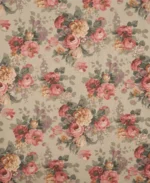 Vintage Floral Collection - Pastel Maroon Ripple Fold Drapes - Image 2