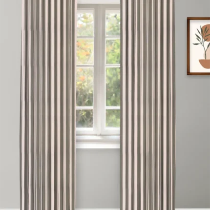 Curtains | Vintage Linen Stripes- Camel-Curtain | Curtain Avenue