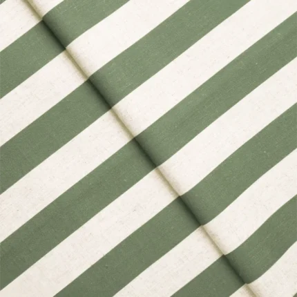 Swatches | Vintage Linen Stripes- Khaki Green- Folded | Curtain Avenue