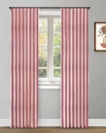 Vintage Linen Stripes - Misty Rose Custom Curtains