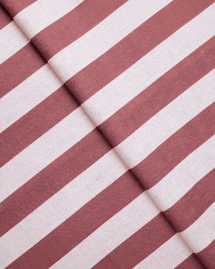 Vintage Linen Stripes - Misty Rose Custom Curtains - Image 2