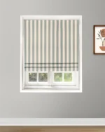 Vintage Linen Stripes - Sea Foam Roman Shades