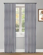 Vintage Linen Stripes - Storm Custom Curtains