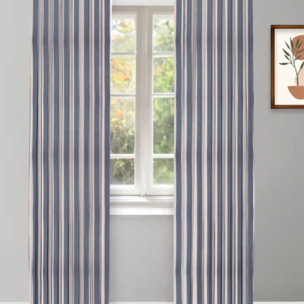 Curtains | Vintage Linen Stripes- Storm Curtain | Curtain Avenue