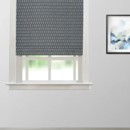Roman Shades | Vintage Paisley - Blue Night - Roman Shade | Curtain Avenue