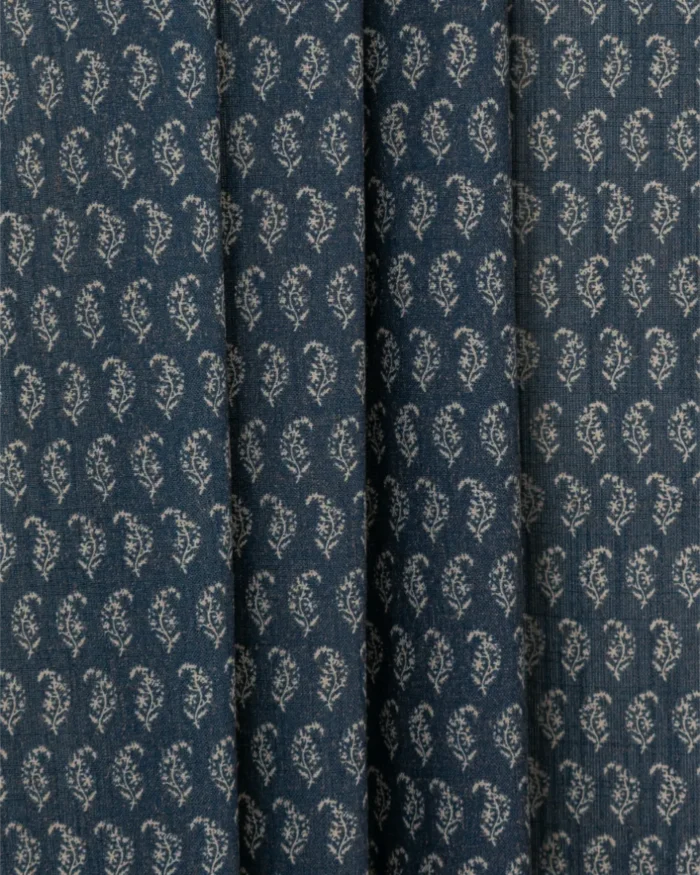 Vintage Paisley - Blue Night  Fabric Swatch - Image 3