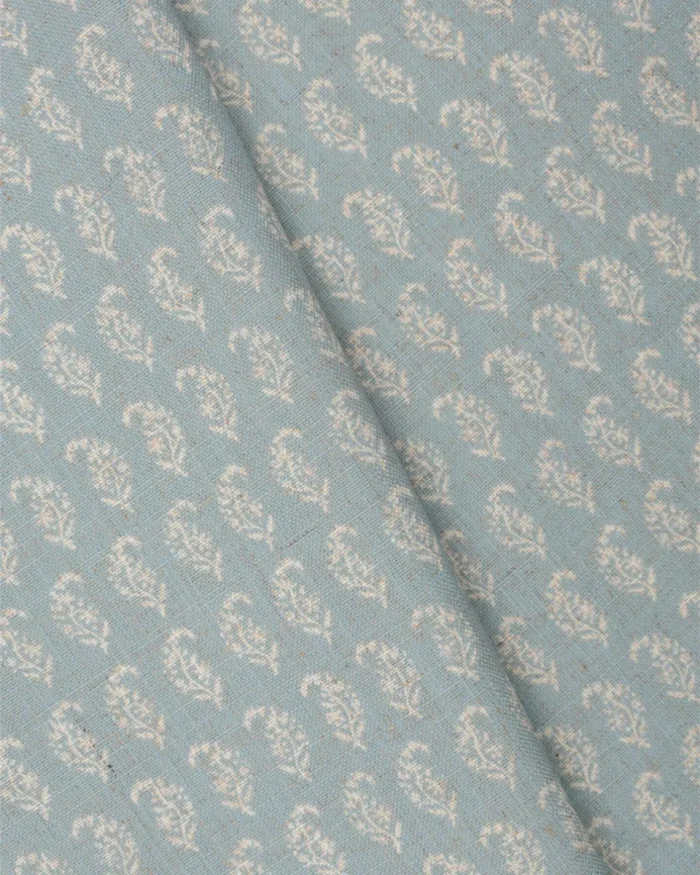 Vintage Paisley - Blue Sky Ripple Fold Drapes - Image 2