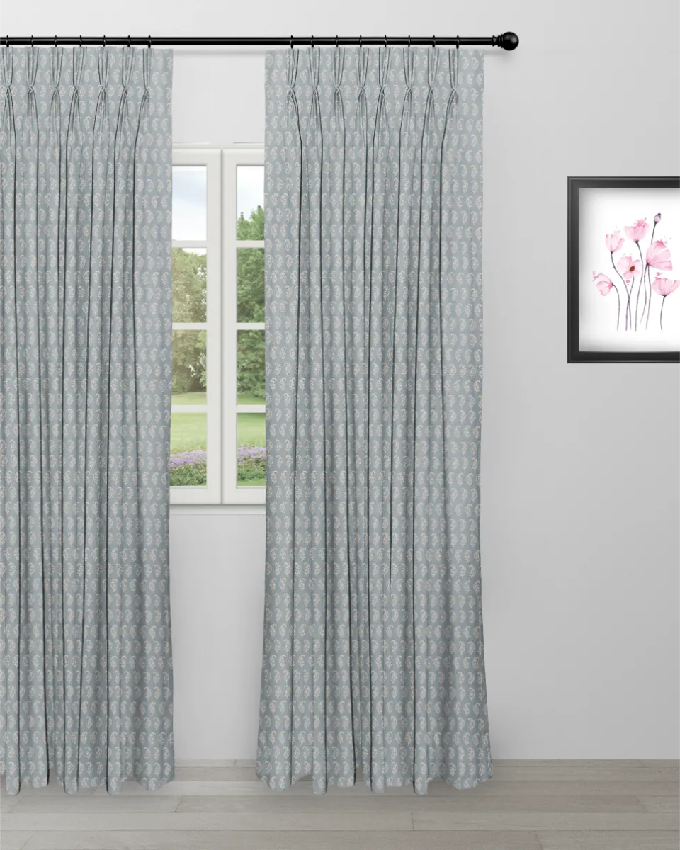 Vintage Paisley - Pool Blue - Curtain `