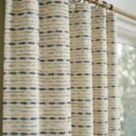 Bohemian-Knitted-Pattern-Beige-Blue-Close-up-Curtains | Curtain Avenue