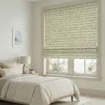 Bohemian-Knitted-Pattern-Beige-Blue-Roman-Shade | Curtain Avenue