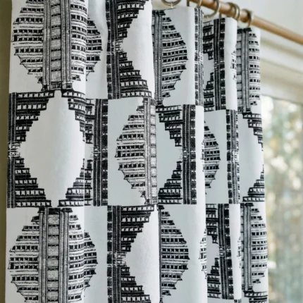 Carol-Abstract-Pattern-Black-White-Close-up-Curtains | Curtain Avenue
