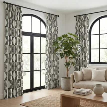 Carol-Abstract-Pattern-Black-White-Curtains | Curtain Avenue
