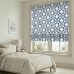 Carol-Abstract-Pattern-Blue-White-Roman-Shade | Curtain Avenue