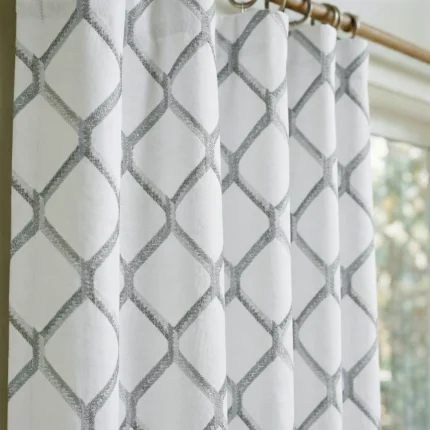 Doris-Diamond-Pattern-Ash-Gray-Close-up-Curtains | Curtain Avenue