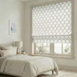 Doris-Diamond-Pattern-Ash-Gray-Roman-Shade | Curtain Avenue