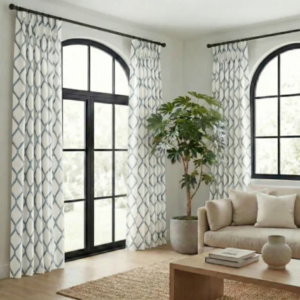 Doris-Diamond-Pattern-Blue-Curtains | Curtain Avenue
