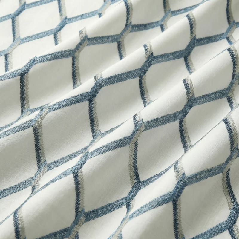 Doris-Diamond-Pattern-Blue-Regular | Curtain Avenue