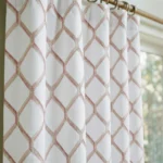 Doris-Diamond-Pattern-Blush-Close-up-Curtains | Curtain Avenue
