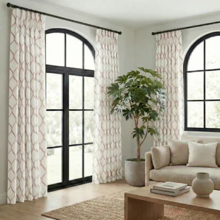 Doris-Diamond-Pattern-Blush-Curtains | Curtain Avenue