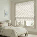 Doris-Diamond-Pattern-Blush-Roman-Shade | Curtain Avenue