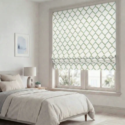 Doris-Diamond-Pattern-Lime-Roman-Shade | Curtain Avenue