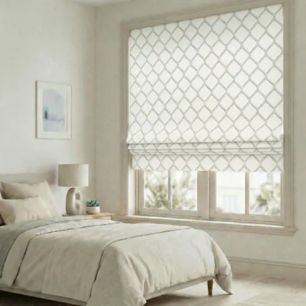 Doris-Diamond-Pattern-Mineral-Roman-Shade | Curtain Avenue