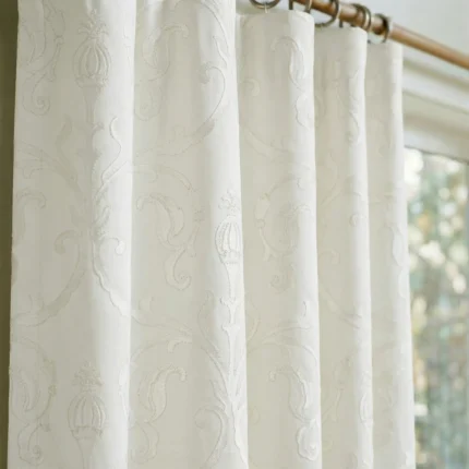 Empire-Damask-Pattern-Cream-Close-up-Curtains | Curtain Avenue