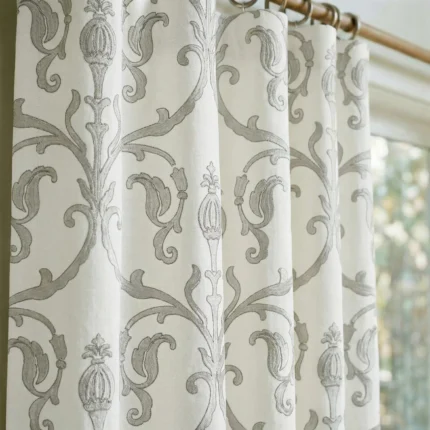Empire-Damask-Pattern-Gray-Close-up-Curtain | Curtain Avenue