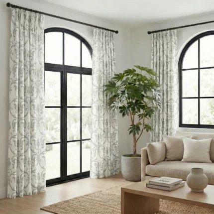 Empire-Damask-Pattern-Gray-Curtains | Curtain Avenue