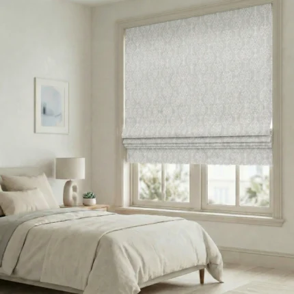 Hailey-Damask-Patterned-Natural-Roman-Shade | Curtain Avenue