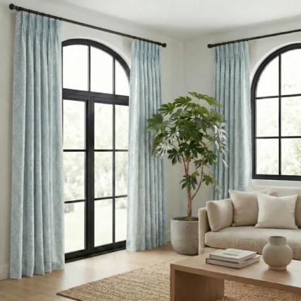 Hailey-Damask-Patterned-Sky-Blue-Curtains | Curtain Avenue