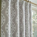 Hailey-Damask-Patterned-Taupe-Close-up-Curtain | Curtain Avenue