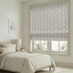 Hailey-Damask-Patterned-Taupe-Roman-Shade | Curtain Avenue