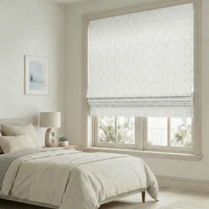 Lilian-Modern-Vertical-Wave-Ivory-Roman-Shade | Curtain Avenue