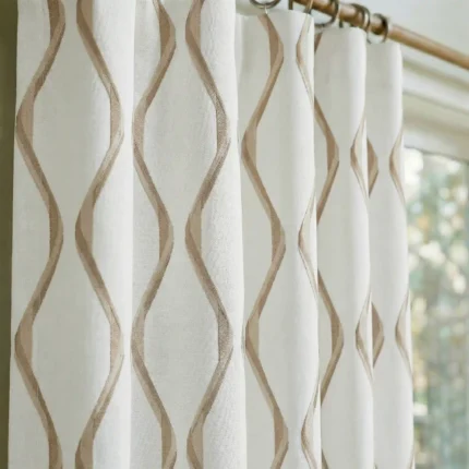 Lilian-Modern-Wave-Patterned-Coral-Close-up-Curtains | Curtain Avenue