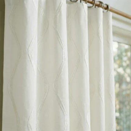 Lilian-Modern-Wave-Patterned-Ivory-Close-up-Curtains | Curtain Avenue