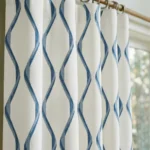 Lilian-Modern-Wave-Patterned-Navy-Close-up-Curtain | Curtain Avenue