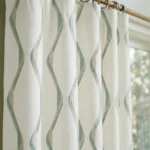 Lilian-Modern-Wave-Patterned-Spa-Blue-Close-up-Curtains | Curtain Avenue