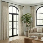 Lucy-Embroiderd-Trellis-Beige-Gold-Curtains | Curtain Avenue