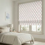 Lucy-Embroiderd-Trellis-Blush-Roman-Shade | Curtain Avenue